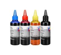 sDtESNB Kit d'encre à Colorant Universel BK C M Y, 100ml, Compatible avec Les Cartouches de réservoir d'imprimante à Jet d'encre de Bureau, système CISS(4 Color)