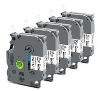 sDtESNB Rouleau de Ruban d'étiquettes Compatible avec l'étiqueteuse TZ 12 mm 231 231 131 431 Tz-231 531 631 731 Compatible avec l'étiqueteuse du Fabricant 5 pièces PT-H110(Black on White)