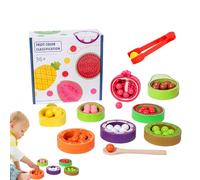 Sdtgrtht Jouets d'Association de Couleurs - Jouet d'apprentissage Précoce des Compétences Motrices Fines | Jeu de Tri de Couleurs de Fruits avec Coupes Perles Pinces | pour Crèche Maternelle