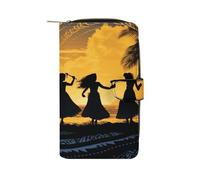 SDTKLHW Portefeuille pour homme - Porte-monnaie - Fermeture éclair - Cinq silhouettes de danse hawaïenne - Porte-cartes de crédit - Style décontracté - 19,7 x 11 x 3,5 cm, Style :, 19.7x11x3.5cm