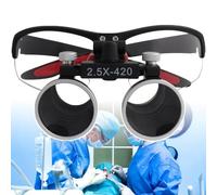 SDTOOP Loupe binoculaire Dentaire avec étui de Transport Pratique, loupes dentaires 3,5X, loupes dentaires légères, Lunettes de Laboratoire(Black,2.5)
