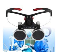 SDTOOP Loupe binoculaire Dentaire avec étui de Transport Pratique, loupes dentaires 3,5X, loupes dentaires légères, Lunettes de Laboratoire(Black,3.5)