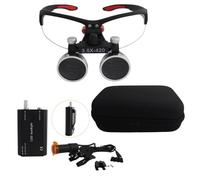SDTOOP Loupe Portable, loupe binoculaire avec Clip, Lampe Frontale LED 5 W, Distance de Travail: 440mm-540mm(Black1)