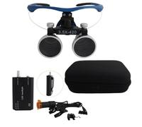 SDTOOP Loupe Portable, loupe binoculaire avec Clip, Lampe Frontale LED 5 W, Distance de Travail: 440mm-540mm(Blue1)