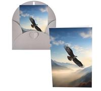 SDTYKHJ Carte de vœux avec enveloppes 10,2 x 15,2 cm Get Well Vierge Cartes de notes aigles montagnes Carte d'anniversaire Carte postale amusante pour invitations d'anniversaire de mariage