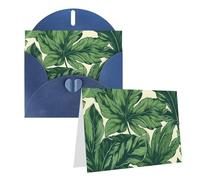 SDTYKHJ Carte de vœux vierge avec enveloppes 10,2 x 15,2 cm Get Well Cartes de notes vierges à feuillage vert Carte d'anniversaire Carte d'anniversaire Thinking of You Carte postale amusante pour