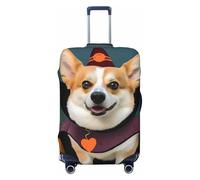 SDTYKHJ Housse de bagage de voyage tendance pour Halloween Corgi Chien Sorcière Housse de Bagages en Spandex Lavable Anti-rayures Housse de Bagages Protecteurs pour Valise 45,7 à 81,3 cm, Noir , L