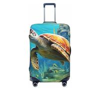SDTYKHJ Housse de bagage de voyage tendance pour valise, dauphins, tortue de mer, récif corallien, housse de bagages en élasthanne, housse de valise, lavable et anti-rayures pour valises de 45,7 à