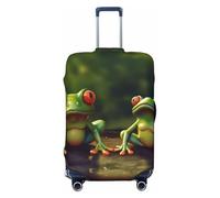 SDTYKHJ Housse de bagage de voyage tendance pour valises de 45,7 à 81,3 cm - Housse de protection en élasthanne - Lavable - Anti-rayures - Motif grenouilles vertes, Noir , S