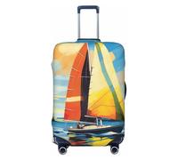 SDTYKHJ Housse de bagage de voyage tendance - Protection colorée - Voile bateau - En élasthanne - Lavables - Anti-rayures - Pour valises de 45,7 à 81,3 cm, Noir , XL