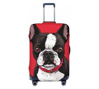 SDTYKHJ Housse de protection tendance pour valise de voyage Boston Terrier en élasthanne - Lavable - Anti-rayures - Convient aux valises de 45,7 à 81,3 cm, Noir , XL