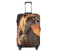 SDTYKHJ Housse de protection tendance pour valise de voyage motif guépard avec coucher de soleil en élasthanne lavable anti-rayures pour valises de 45,7 à 81,3 cm, Noir , M