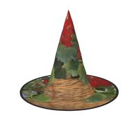 SDTYKHJ Lot de 2 chapeaux de sorcière pliables à large bord en forme de panier de géranium pour Halloween et femme
