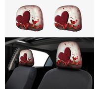 SDTYKHJ Lot de 2 housses souples pour appuie-tête de voiture - Réutilisables - Universelles - Motif cœurs avec amour - Accessoires d'intérieur pour appuie-tête de voitures