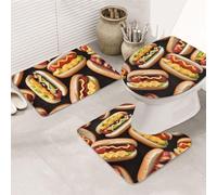 SDTYKHJ Lot de 3 tapis de bain ultra absorbants et antidérapants pour salle de bain ou douche, tapis de sol doux avec contour en forme de U pour couvercle de toilette