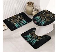 SDTYKHJ Lot de 3 tapis de bain ultra absorbants et antidérapants pour salle de bain - Tapis de sol doux en forme de U - Tapis de toilette pour baignoire/douche