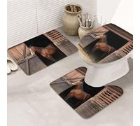 SDTYKHJ Lot de 3 tapis de bain ultra absorbants et antidérapants pour salle de bain - Tapis de sol doux en forme de U - Tapis de toilette pour baignoire/douche