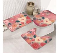 SDTYKHJ Lot de 3 tapis de bain ultra absorbants et antidérapants - Tapis de sol doux en forme de U pour baignoire/douche