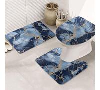 SDTYKHJ Lot de 3 tapis de bain ultra absorbants et antidérapants - Tapis de sol doux en forme de U - Tapis de toilette pour baignoire/douche