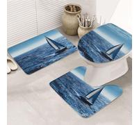 SDTYKHJ Lot de 3 tapis de bain ultra absorbants et antidérapants - Tapis de sol doux en forme de U - Tapis de sol doux pour baignoire/douche