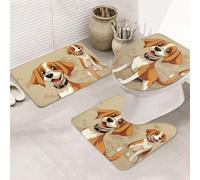 SDTYKHJ Lot de 3 tapis de bain ultra absorbants et antidérapants - Tapis de sol doux en forme de U - Tapis de douche et couvercle de toilette pour baignoire/douche