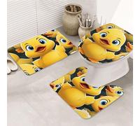 SDTYKHJ Lot de 3 tapis de bain ultra absorbants et antidérapants - Tapis de sol doux en forme de U - Tapis de sol doux pour baignoire/douche