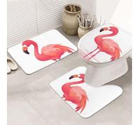 SDTYKHJ Lot de 3 tapis de bain ultra absorbants et antidérapants - Tapis de sol doux en forme de U - Tapis de toilette pour baignoire/douche