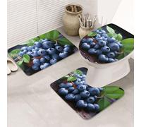 SDTYKHJ Lot de 3 tapis de bain ultra absorbants et antidérapants - Tapis de sol doux - Tapis de douche en forme de U - Couverture de couvercle de toilette pour baignoire/douche