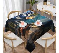 SDTYKHJ Moraine Lake Canoes - Nappe carrée imperméable et résistante - 152,4 x 152,4 cm - Lavable - Nappe d'automne en tissu décoratif pour mariage, fête, banquet