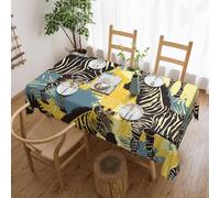 SDTYKHJ Nappe rectangulaire imperméable et facile à nettoyer, infroissable, pour table de salle à manger, girafe et zèbre, 137 x 183 cm