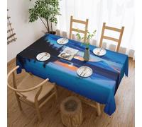 SDTYKHJ Nappe rectangulaire imperméable et facile à nettoyer, infroissable, pour table de salle à manger, bleu coucher de soleil, 137 x 183 cm