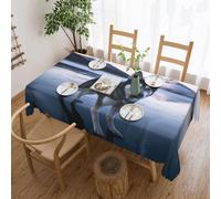 SDTYKHJ Nappe rectangulaire imperméable et facile à nettoyer, infroissable pour table de salle à manger, husky sur un lac gelé, nappe décorative de ferme 137 x 183 cm