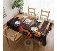 SDTYKHJ Nappe rectangulaire imperméable et facile à nettoyer, nappe de table de salle à manger, nappe décorative motif guitare électrique, 137 x 183 cm