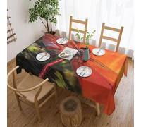 SDTYKHJ Nappe rectangulaire imperméable facile à nettoyer, infroissable pour table de salle à manger, motif libellule rouge, 137 x 183 cm