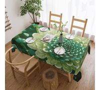SDTYKHJ Nappe rectangulaire imperméable facile à nettoyer, infroissable pour table de salle à manger, nappe décorative à motif floral vert, 137 x 183 cm