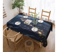SDTYKHJ Nappe rectangulaire imperméable facile à nettoyer, infroissable, pour table de salle à manger, motif terre de l'espace extérieur, nappes décoratives pour ferme, 137 x 183 cm