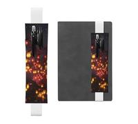 SDTYKHJ Porte-crayons en cuir avec bande élastique pour bloc-notes, lanternes, stylos, journaux, marque-pages de 20,3 cm à 10", noir, blanc, Taille unique