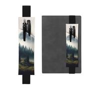 SDTYKHJ Porte-crayons en cuir avec bande élastique pour bloc-notes paysage montagne stylo pochette réglable pour journal journal marque-page 20,3 cm à 10" Noir, Noir , Taille unique