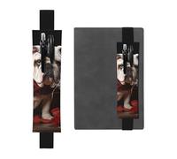 SDTYKHJ Porte-crayons en cuir avec bande élastique pour carnet de notes amoureux de bouledogue - Pochette réglable pour journal, marque-page - Convient pour les ordinateurs portables de 20,3 cm à 10"