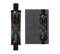 SDTYKHJ Porte-crayons en cuir avec bande élastique pour carnet de notes - Attrape-rêves foncé - Pochette réglable - Pour carnet de notes de 20,3 cm à 10" - Noir, Noir , Taille unique