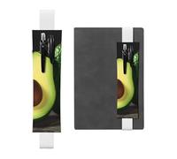 SDTYKHJ Porte-crayons en cuir avec bande élastique pour carnet de notes demi-coupées, pochette réglable, pour journal intime, marque-page de 20,3 cm à 10", noir, blanc, Taille unique