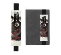 SDTYKHJ Porte-crayons en cuir avec bande élastique pour carnet de notes drôle raton laveur - Pochette réglable - Convient pour les ordinateurs portables de 20,3 cm à 10" - Noir, Noir , Taille unique