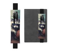 SDTYKHJ Porte-crayons en cuir avec bande élastique pour carnet de notes drôle raton laveur - Pochette réglable pour stylo de 20,3 cm à 10" - Noir, Noir , Taille unique