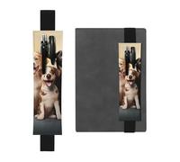 SDTYKHJ Porte-crayons en cuir avec bande élastique pour carnet de notes et marque-pages - Pour carnet de notes de 20,3 cm à 10" - Noir, Noir , Taille unique