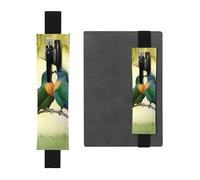 SDTYKHJ Porte-crayons en cuir avec bande élastique pour carnet de notes et stylos Motif oiseaux amoureux Pochette réglable pour carnet de notes de 20,3 cm à 10" Noir, Noir , Taille unique