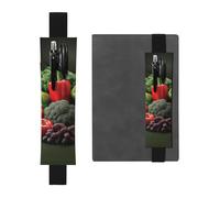 SDTYKHJ Porte-crayons en cuir avec bande élastique pour carnet de notes, fruits et légumes, pochette réglable, pour journal intime, marque-page de 20,3 cm à 10", noir, Noir , Taille unique