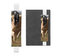 SDTYKHJ Porte-crayons en cuir avec bande élastique pour carnet de notes Golden Retriever Running Pen Sleeve Pouch réglable Journal Pen Case Bookmark Bookmark Convient pour ordinateurs portables de