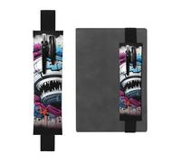 SDTYKHJ Porte-crayons en cuir avec bande élastique pour carnet de notes graffiti coloré - Pochette réglable pour journal intime, marque-page - Convient pour ordinateurs portables de 20,3 cm à 10" -