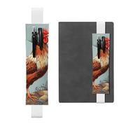 SDTYKHJ Porte-crayons en cuir avec bande élastique pour carnet de notes imprimé poule - Pochette réglable pour journal intime, marque-page - Convient pour ordinateurs portables de 20,3 cm à 10" -