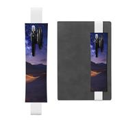 SDTYKHJ Porte-crayons en cuir avec bande élastique pour carnet de notes La nuit dans le désert - Pochette réglable pour journal intime, marque-page - Convient pour ordinateurs portables de 20,3 cm à